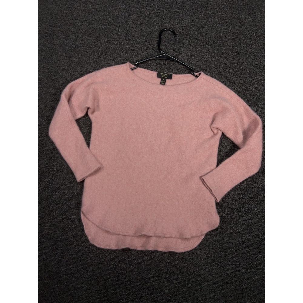 Cashmere Charter Club 100% Cashmere Sweater Women's Medium Pink‎ Ruffled Hem